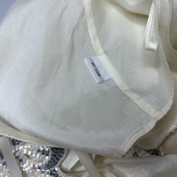 5/48 SILK VELVET STRAP CRISS CROSS BEADED EVENING BLOUSE NWT - Picture 5 of 16